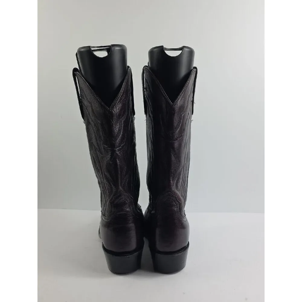 Lucchese 2000‎ Original Burgundy Leather Cowboy Men's Boots Size 11